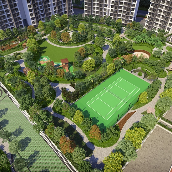 Godrej Forest Grove gardens top view